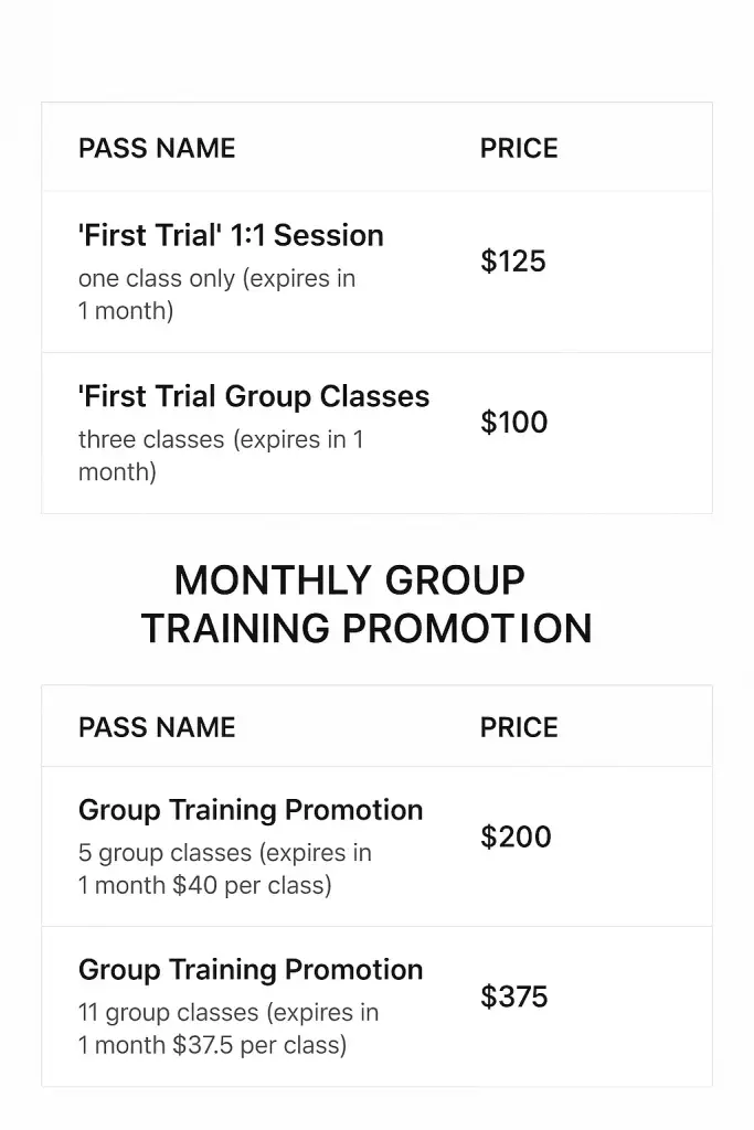 Bungee Fitness Los Angeles prices